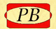 Logo mit den Buchstaben "PB" in Schwarz, rotem Oval auf cremefarbenem Hintergrund.