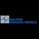 Logo of Realtime Financial Services with blue text and a gray and blue geometric design.