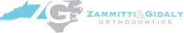 Logo of Zammitti & Gidaly Orthodontics with the outline of North Carolina.