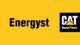 Gele achtergrond met zwarte tekst: "Energyst". Rechts CAT-logo met "Rental Power".