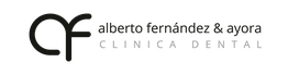 Logo de "alberto fernández & ayora CLÍNICA DENTAL" con diseño de letras estilizado.