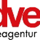 Logo mit rotem Schriftzug "adverb" und darunter "Werbeagentur GmbH" in schwarz.