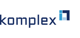 Logo mit dem Schriftzug "komplex" in Blau und einem stilisierten Quadrat in verschiedenen Blautönen.
