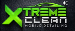 Xtreme Clean Mobile Detailing logo with a car silhouette and sparkles on a dark background.