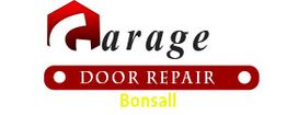Logo for Bonsall Garage Door Repair with a house icon and red banner.