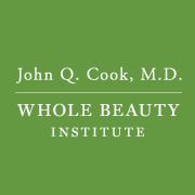 Green logo with "John Q. Cook, M.D. Whole Beauty Institute" in white text.