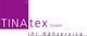 Logo von TINAtex GmbH in Lila und Weiß mit dem Text: "Ihr Nähservice".