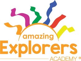 Logo of Amazing Explorers Academy with colorful, wavy lines resembling a sun.