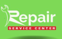 "Repair Service Center logo with a wrench design on a green background."