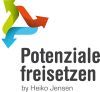 Logo mit bunten Pfeilen und Text: "Potenziale freisetzen by Heiko Jensen".