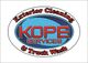 Logo for Kope Services, featuring "Exterior Cleaning & Truck Wash" in an oval design.