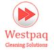Logo of Westpaq Cleaning Solutions with two red arrows inside a circle.
