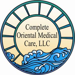 Logo with sun rays, ocean waves, and text: "Complete Oriental Medical Care, LLC."