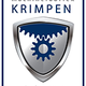 Logo van Machinefabriek Krimpen met tandwielontwerp en tekst "sinds 1945".