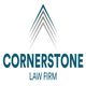 Logo of Cornerstone Law Firm with triangle design above the text.