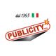 Logo di "Publicity SRL" con bandiera italiana e la scritta "dal 1983".