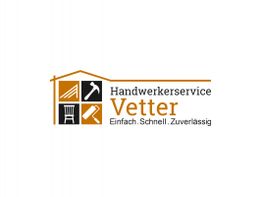 Logo von Handwerkerservice Vetter mit Werkzeug-Symbolen und Slogan "Einfach. Schnell. Zuverlässig."
