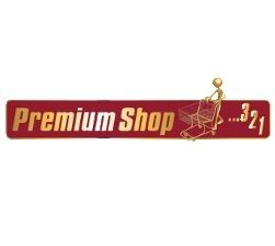Rotes Schild mit Aufschrift "Premium Shop", daneben ein Einkaufswagen und die Zahlen "3, 2, 1".