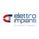 Logo di "elettro impianti" con grafica blu e rossa su fondo bianco.