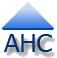 Blaues Dreieck über dem Text "AHC".