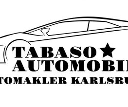 Logo von Tabaso Automobile mit Autoskizze und Text: "Automakler Karlsruhe".