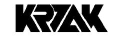Schwarzes Logo mit dem Schriftzug "KRZAK" in fetten, geometrischen Buchstaben auf weißem Hintergrund.