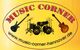 Logo mit Schlagzeug, Gitarren, und Text "Music Corner" sowie "www.music-corner-hannover.de".
