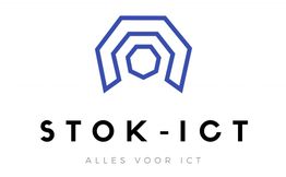 Logo van STOK-ICT met de tekst "Alles voor ICT" en een blauw geometrisch embleem erboven.