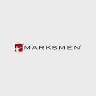 Marksmen logo with a red emblem on a light gray background.