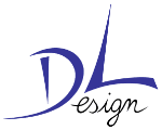 Logo mit großem, blauem "D" und darunter „esign“ in schwarz-geschwungener Schrift.