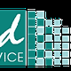 Logo mit „lad SERVICE“ in Türkis und Pixelquadraten auf grauem Hintergrund.