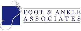 Logo of Foot & Ankle Associates with a stylized foot on a blue square.