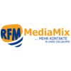 Logo mit Schriftzug "RFM MediaMix" in Blau und Orange. Slogan: "Mehr Kontakte in Ihrer Zielgruppe."