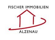 Logo von Fischer Immobilien Alzenau, mit roter Hauslinie und Schriftzug.