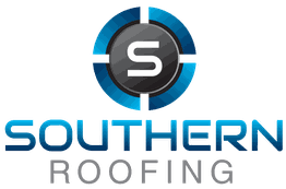 Southern Roofing logo with a stylized "S" inside a blue and black circle.