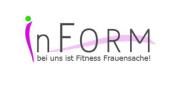 Logo mit Schriftzug "inFORM: bei uns ist Fitness Frauensache!" und lila-grüner Grafik links.