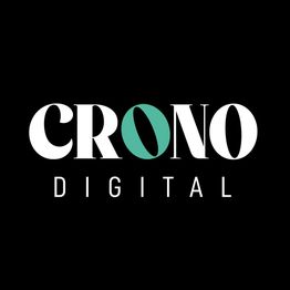Logo de "CRONO DIGITAL" sobre fondo negro, con letra "O" verde.