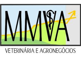 Logo MMVA com gráfico ascendente e símbolo veterinário. Texto: Veterinária e Agronegócios.