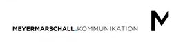 Logo mit Text: "MEYERMARSCHALL.KOMMUNIKATION" und einem stilisierten schwarzen "M" rechts.