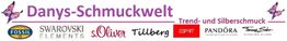 Banner mit "Danys-Schmuckwelt" und Markenlogos: Fossil, Swarovski, s.Oliver, Esprit, Pandora.