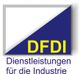 Logo mit Text "DFDI" in gelb, darunter "Dienstleistungen für die Industrie" in Blau.