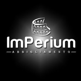 Logo con scritta "ImPerium Abbigliamento" e simbolo del Colosseo stilizzato su sfondo nero.