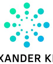 Eine blaue, sternförmige Anordnung von Punkten über dem Namen Alexander Klein.