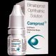 Bimatoprost ophthalmic solution bottle and box, labeled "Careprost" with a blue eye symbol.