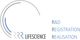 Logo mit drei grauen Kreisen und Text: "RRR Lifescience. R&D, Registration, Realisation".