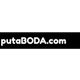 Texto blanco "putaBODA.com" sobre fondo negro.