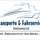 Alt-Text: Logo von "Transporte & Fahrservice Hahnwald" mit Lkw-Skizze und Website-Adresse.