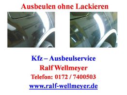 Kfz-Ausbeulservice ohne Lackieren, Ralf Wellmeyer, Kontakt: 0172 / 7400503, www.ralf-wellmeyer.de