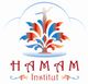 Logo des Hamam Instituts mit buntem Ornament und stilisierter Figur oben.
