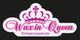 Logo von "Wax in Queen", Enthaarungsstudio mit Krone in Pink und Lila auf schwarzem Hintergrund.